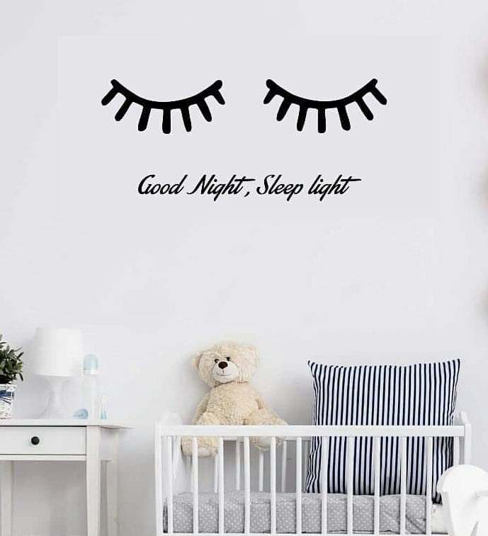 استیکر چوبی خام پلک کودک تابلو دیواری برای دیزاین اتاق نوزاد ئتابلو چشم زیبا کودک
